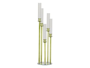Chandelier 5 tiges en cristal wendy 120cm vert