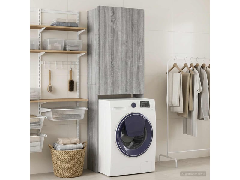  Armoire de toilette, meuble de toilette zwolle sonoma gris 66x25.5x190 cm  - Conforama C