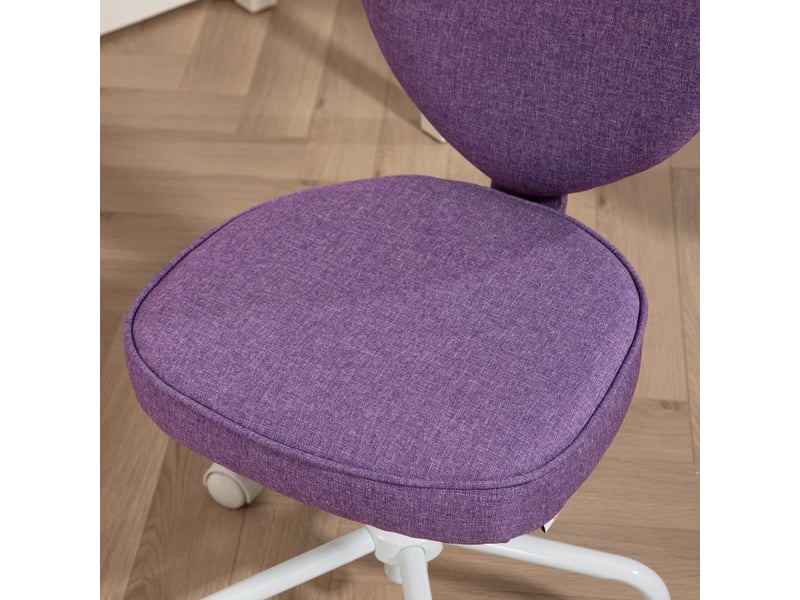 Zelas chaise de bureau cœur réglable à roulettes violet - Conforama D