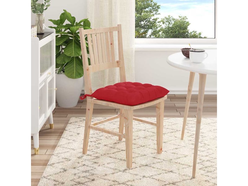  Lot de 4 coussins de siège, coussins décoratifs tissu rouge 40 x 40 x 6 cm cf60027  - Conforama D