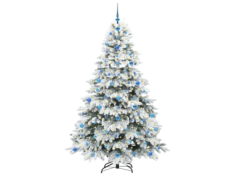 Sapin de noël, arbre de noël artificiel avec 300 led blanc 210 cm pe et pvc cf61213 - Conforama C