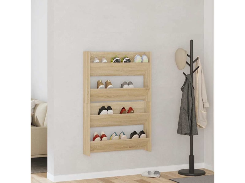  Armoires à chaussures murales 2 pcs chêne sonoma 80x18x60 cm  - Conforama B