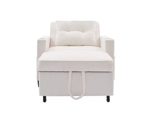 Fauteuil convertible TCQPZ  Tissu bouclette blanc vendu A l'unité