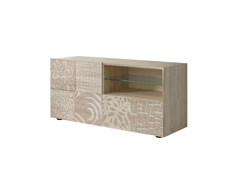  Meuble tv 1 porte aspect bois samoa sérigraphies multi-motifs - juan JUAN - Conforama D