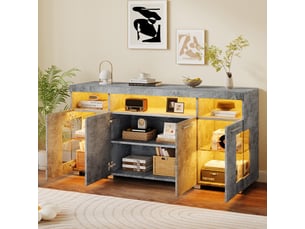 Buffet 2 porte(s) 3 tiroir(s) <strong>OSUPNESSEE</strong> <strong></strong> - 140 cm coloris gris