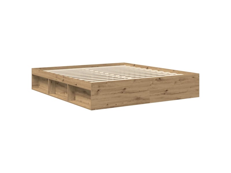  Lit double- lit adulte -  cadre de lit sans matelas chêne artisanal 200x200 cm  - Conforama C
