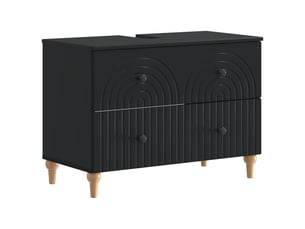 Meuble sous lavabo de salle de bain alkmaar noir cf64810