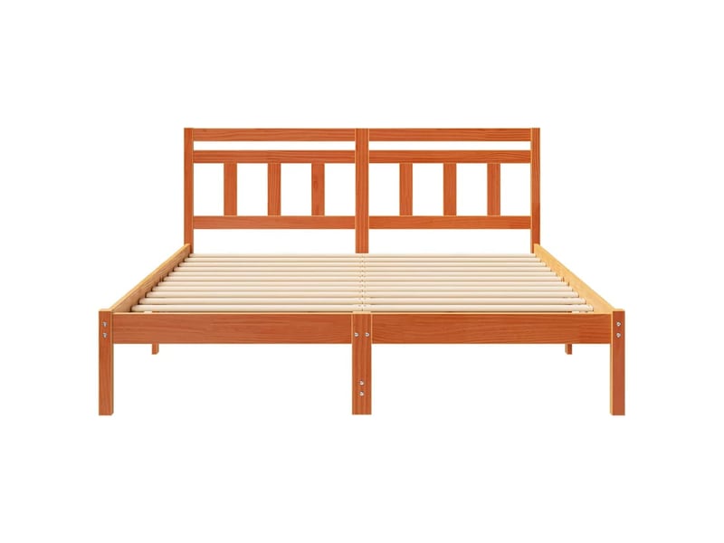 Lit double- lit adulte - cadre de lit marron 150 x 200 cm pin massif - Conforama D