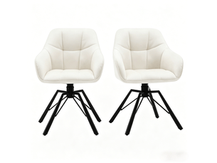 Chaise pivotante de salle à manger - grande largeur, dossier rembourré, lot de 2, disponible sur place