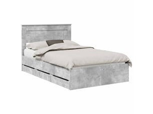 Lit 2 places 135x190 cm    coloris gris