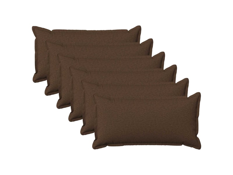 Lot de 6 coussins avec oreiller, coussins décoratifs houten marron lin synthétique cf51308 - Conforama B