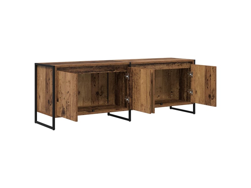  Meuble tv - banc tv - meuble de rangement 140 x 36 x 49.5 cm bois ancien bois d'ingénierie  - Conforama E