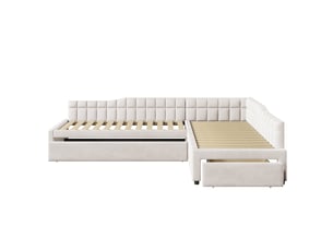 Lit gigogne 90x200 cm <strong></strong>  <strong></strong> coloris beige