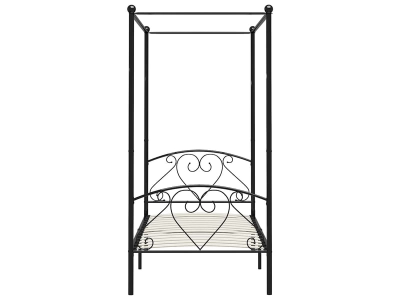  Lit double- lit adulte -  cadre de lit à baldaquin sans matelas noir métal 120x200 cm  - Conforama B