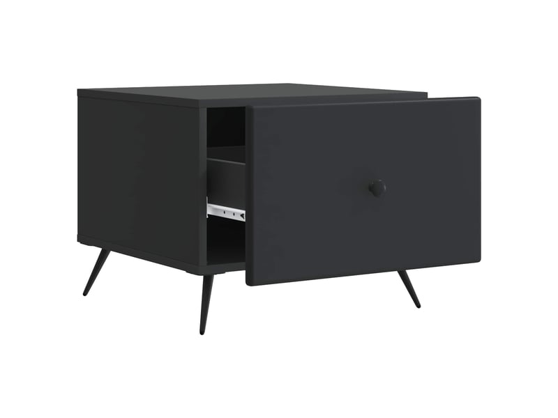  Table basse - table de salon - table à thé noir 49 x 50 x 40 cm bois d'ingénierie  - Conforama D