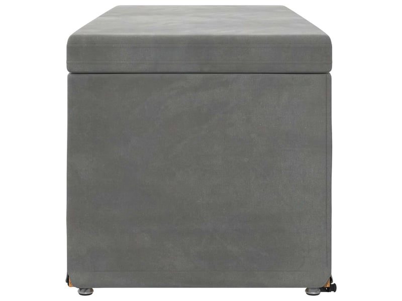  Tabouret bas, ottoman gris foncé 101x41x40 cm velours et bois composite  - Conforama E