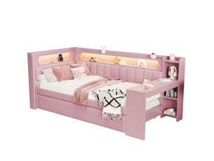Lit gigogne 90x200 cm coloris rose