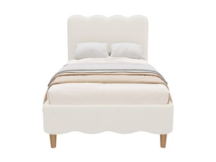 Lit simple 90x200 cm <strong>OKMYHOME</strong>  <strong></strong> coloris blanc