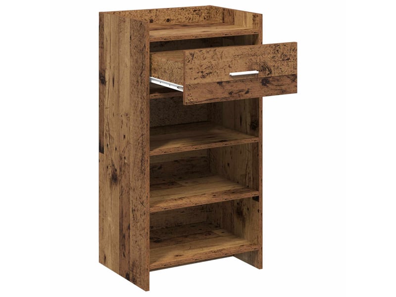  Meuble à chaussure, cabinet à chaussures avec tiroir bois ancien 48x36x92 cm  - Conforama D