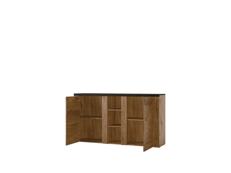  Buffet voltia avec 2 portes et 3 niches - noir bois VOLTIA - Conforama D