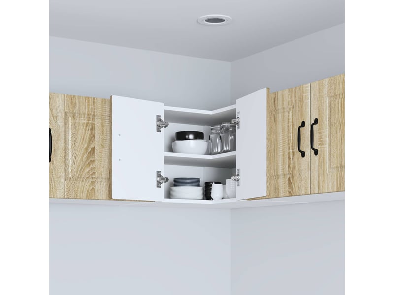 Meuble mural de cuisine, armoire d'angle cuisine porto chêne sonoma 57x57x40cm - Conforama D