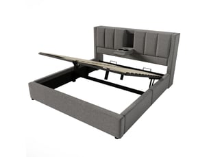 Lit avec rangement 180x200 cm TCQPZ coloris gris
