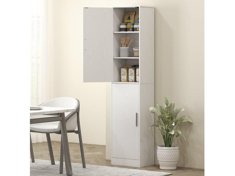  Armoire de salle de bain haute étroite 2 portes avec rangements 40 x 35 x 180 cm homvra  - Conforama D