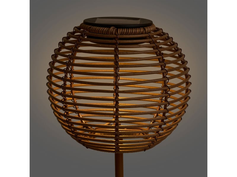  Lampe solaire carlisle en métal et pe naturel — lampadaire extérieur 70 cm  - Conforama D