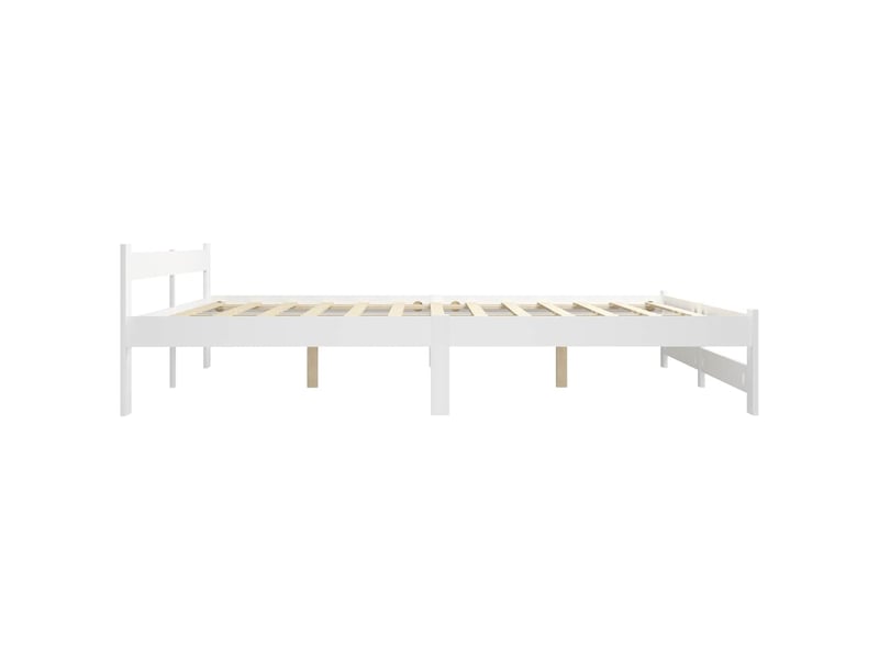  Lit double- lit adulte -  cadre de lit sans matelas blanc bois massif de pin 200x200 cm  - Conforama C