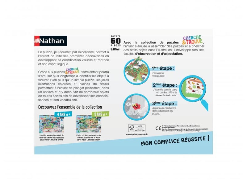  Nathan puzzle cherche et trouve 60 pieces - au jardin 861538 - Conforama B