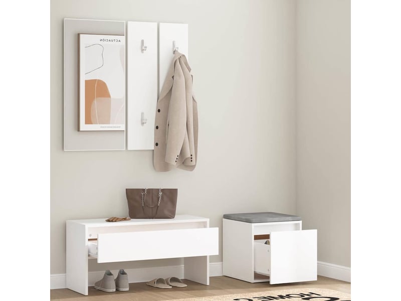  Ensemble de meubles de couloir blanc bois d'ingénierie shl62561  - Conforama C