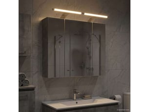 Amoire de salle de bain, meuble de salle de bain avec miroir gris béton shl9957