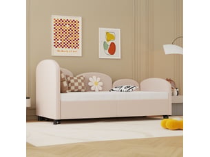 Lit simple 90x200 cm <strong>VIVRYN</strong>  <strong></strong> coloris rose