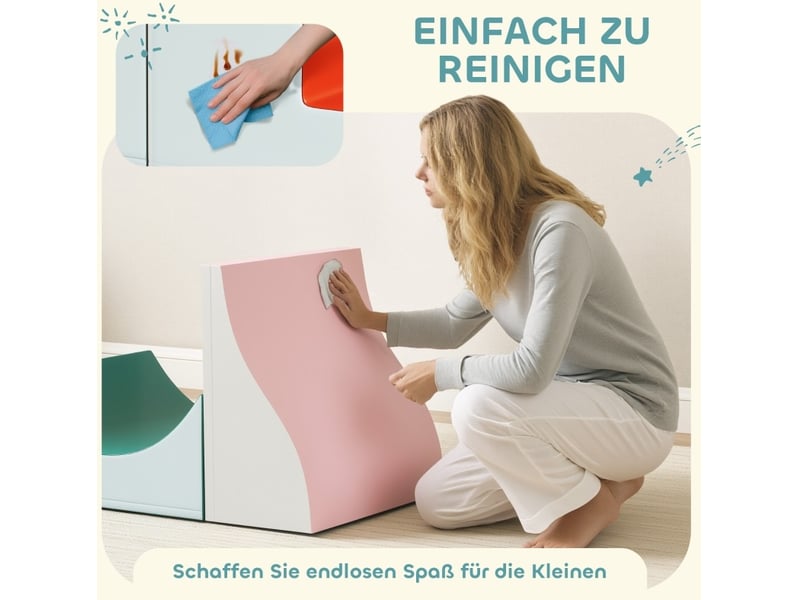  Set de motricité 141 x 45,7 x 20,3 cm gris clair en simili cuir, 3 modules d'escalade et de rampe  - Conforama D