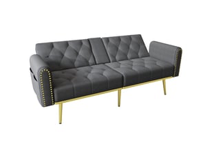 Canapé droit relax manuel 2 places Tissu gris