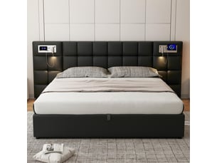 Lit coffre 180x200 cm REDOM coloris noir