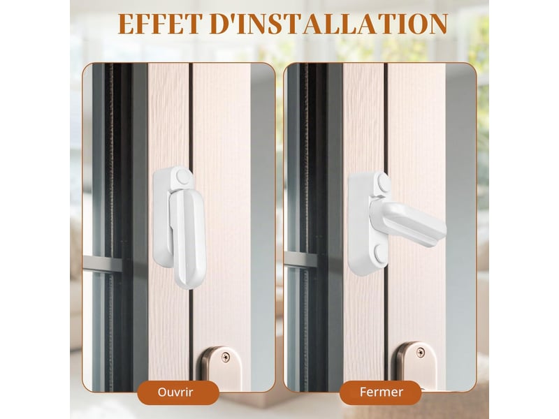 Lot de 2 verrous de fenêtre en alliage d'aluminium pour fenêtres et portes upvc - Conforama C
