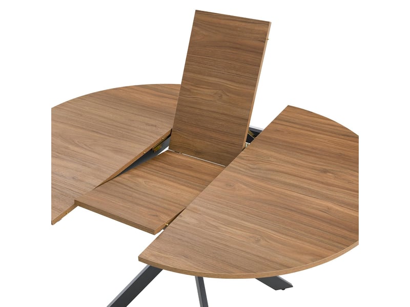  Table à manger extensible en mdf et métal coloris noyer et noir 137x137x76 cm - pangivo  - Conforama E