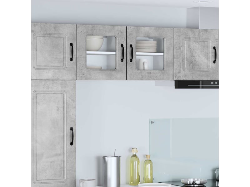 Meuble mural de cuisine | armoire de cuisine 2 pcs gris béton shl9689 - Conforama B