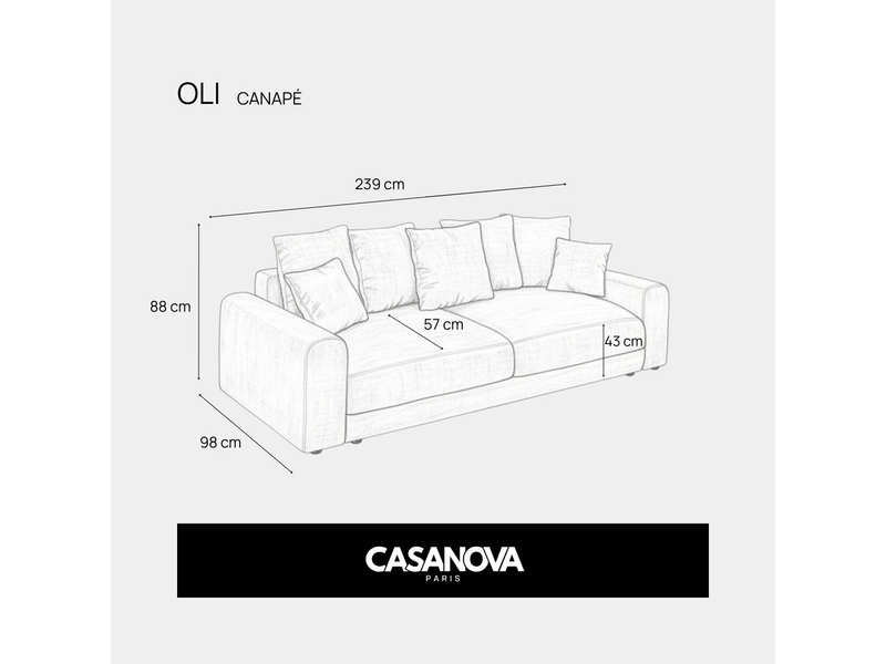  Oli - canapé droit convertible tissu rayé jaune  - Conforama C
