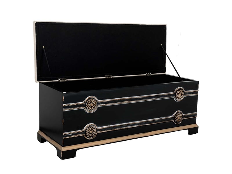  Banc en bois noir 120x43x48 cm h  - Conforama E