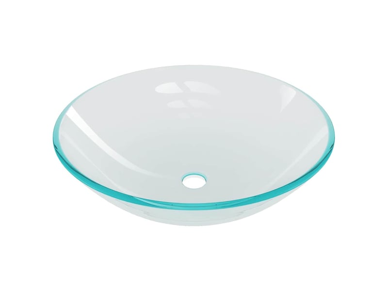 Lavabo de bain, vasque à poser avec robinet et drain à poussoir verre trempé cf65644 - Conforama D