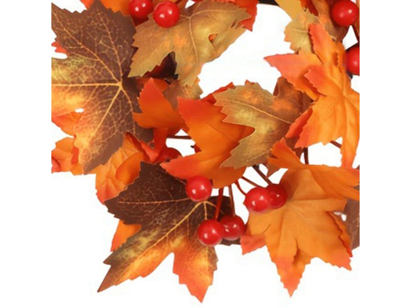 Couronne de bougie décorative feuilles d'érable – décoration automnale pour bougie pilier-style 4 - Conforama C