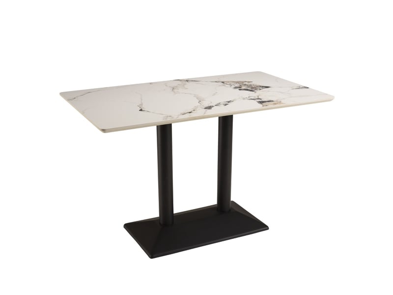  Icare - ensemble n°1: table bistrot rect. 120x70cm en céramique marbré clair  - Conforama A