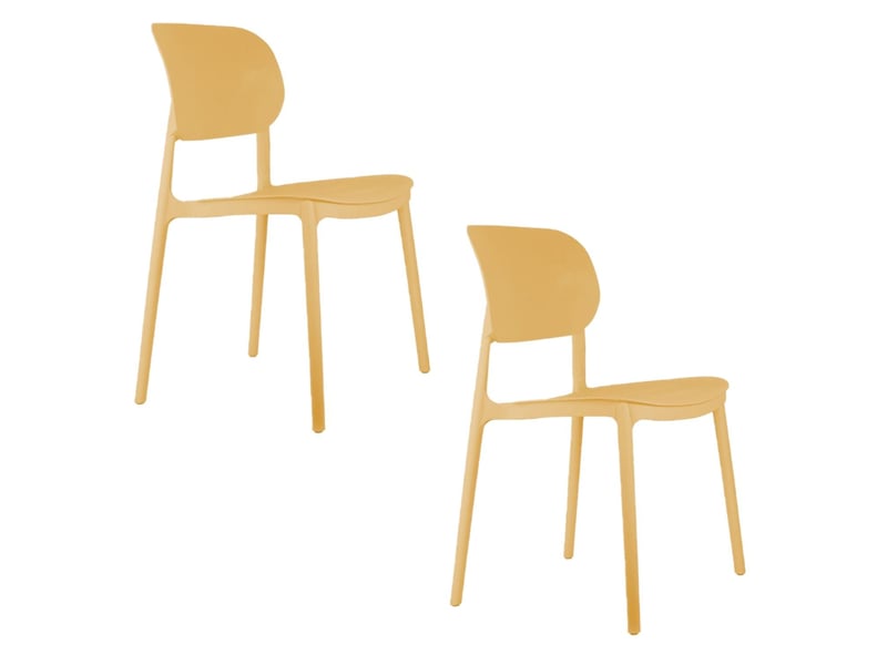  Lot de 2 chaises d'intérieur et d'extérieur cheer - jaune  - Conforama A