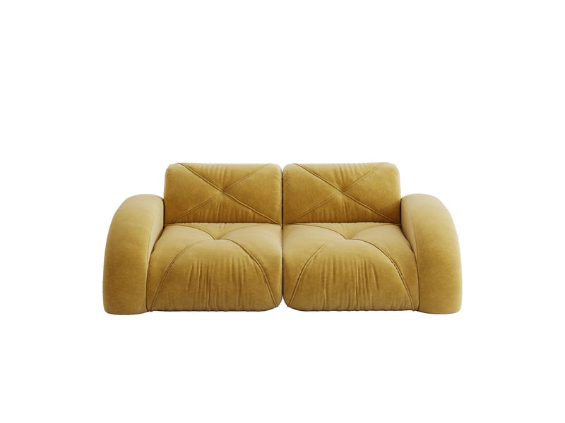  Canapé droit en tissu jaune, 2 places, 204 cm, sans structure rigide W3325S00342 - Conforama A