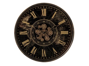 Horloge murale ronde en métal gaspar 60cm noir