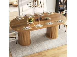 Table à manger extensible, 149,8-189,7x80x75 cm, avec espace de rangement dissimulé, pratique, mdf, coloris brun foncé