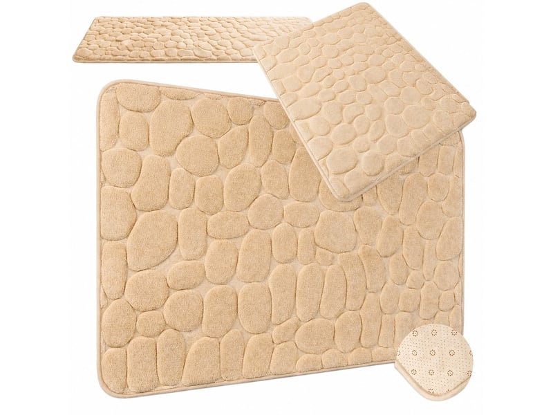  Tapis de bain antidérapant - 80 x 50 cm - beige  - Conforama A