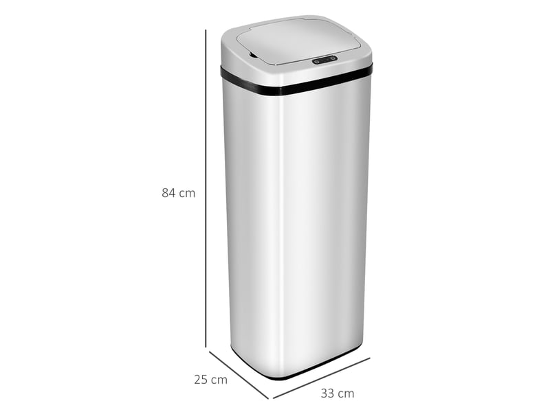  Poubelle de cuisine automatique 67 l 33x25x84 cm – argentée – capteur sans contact et commande manuelle  - Conforama C